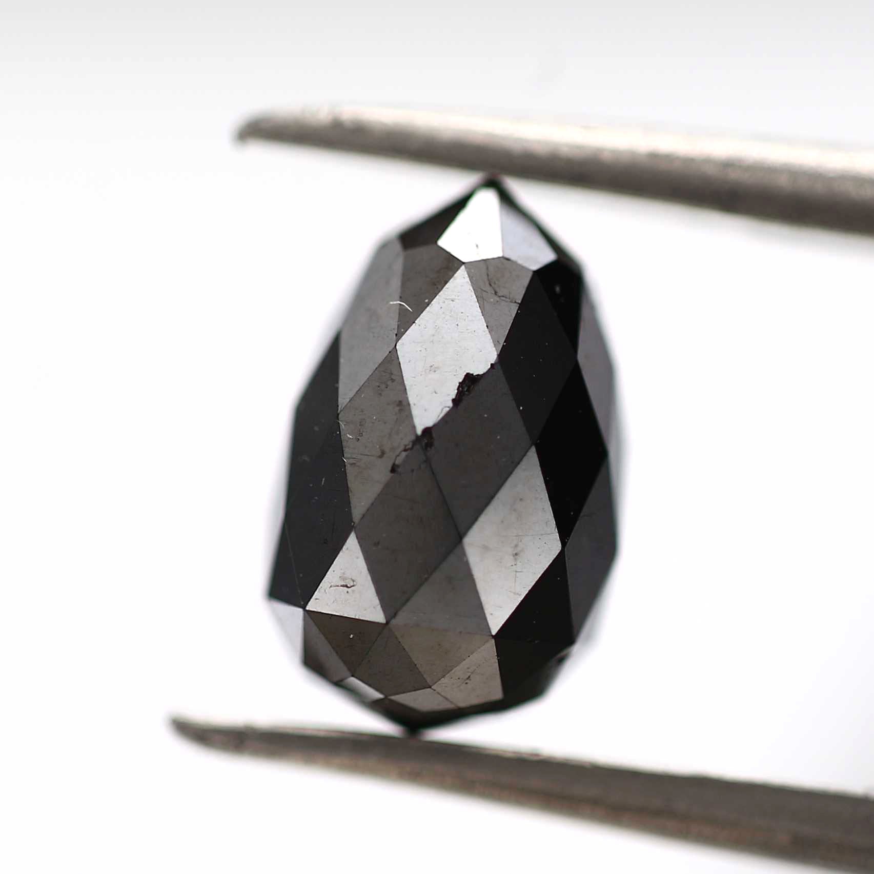 2.30 ct Natural Black Tear Drops Loose Diamond Beads for Jewelry